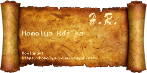 Homolya Réka névjegykártya